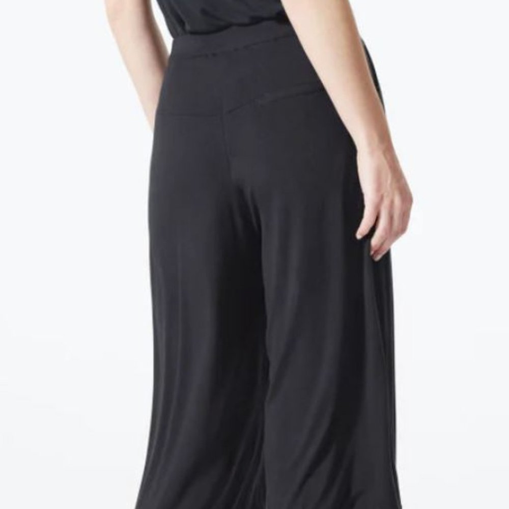 NWT MPG Sport Jersey Pant - Pendant Wide Leg Pleated Crop in Black - Picture 2 of 8